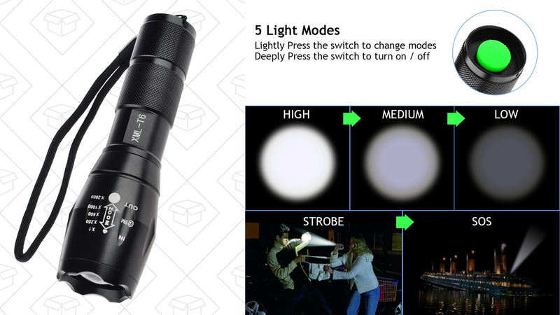 PeleusTech Cree LED Flashlight, $6 with code UGEM3QJM